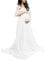 BUOYDM Femme Robe en Maternité Enceinte Costume Photo Shoot Robe Elégante pour Plage Wedding Cocktails Soirée Blanc L