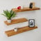 BestLoft Wandregal Wandboard Regal Wand Schweberegal Holzregal Bücherregal Wand Wandregal Holz kleines Regal Küchenregal Wand Shelf Schweberegal Eiche mit Baumkante Naturkante (80cm)