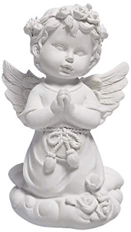 EXCEART Decorativo ángel estatuas y Figuras Resina ángel alas Estatua Escultura jardín Estatua Estatua Mesa Maestra decoración Regalos religiosos católicos 13 x 8 cm