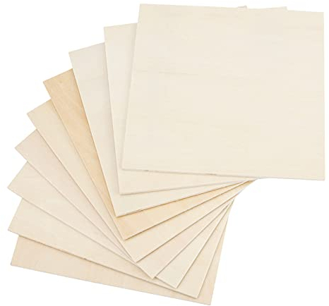 nbeads 15 Stück Blanko holzscheiben, 15x15cm unvollendete Quadratische Holz Stücke Leere Unfertige Ausschnitte Holzplatten Für DIY Art Craft Malerei Untersetzer Foto Hochzeit Weihnachten Dekorationen
