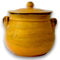 Colì, Pentola Bombata in Terracotta con Coperchio, Pentola Artigianale, Giallo Ocra Terre Antiche, Diametro 20 cm
