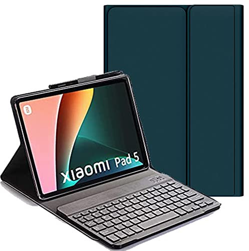 YHFZR Clavier étui pour Xiaomi Mi Pad 5/5 Pro 11 Pouces, AZERTY Slim PU Housse Détachable Wireless Clavier Keyboard sans Fil Coque pourXiaomi Mi Pad 5/5 Pro 11 Pouces, Vert