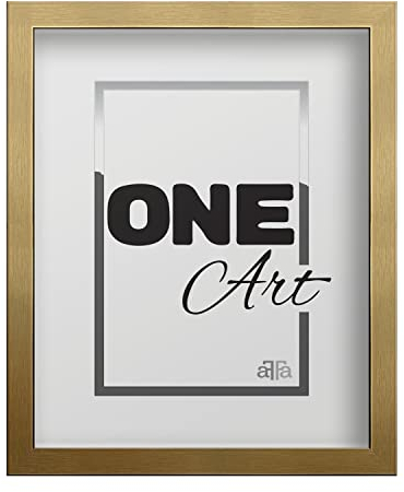 aFFa frames, Hekla, Cadre photo MDF, Facile à nettoyer, Rectangle, Avec façade en verre acrylique, Or, 40x60 cm