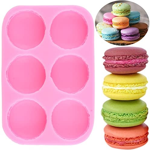 Mujiang 6-Cavity 3D Macaroon Hamburger Silicone Fondant Molds