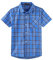 Spring&Gege Jungen Kurzarm Karo Hemd, Plaid Knopf Unten Hemd für Kinder, Blau, 116-122/5-6 Jahre
