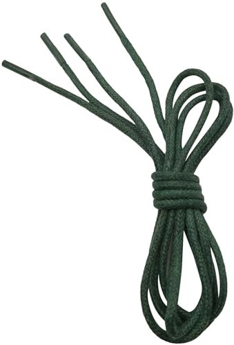 VSUDO 160 cm Cordones Redondos Encerados Verde Oscuro de Zapatos de Vestir, ø2.5mm Oxford Cordones para Brogue y Derby, Business Cordones de Zapatos para Mujer o Hombre (1 Par-Verde Oscuro-160cm)