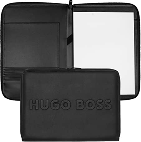 Hugo Boss Konferenzmappe Label A4 aus Kunstleder in der Farbe Schwarz, 31,5 x 25,8 x 4,4 cm, HTA209A