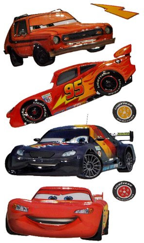 alles-meine.de GmbH 7 TLG. Set: 3-D Wandtattoo/Fensterbild/Sticker - Cars Lightning McQueen - wasserfest - selbstklebend Pop-Up Aufkleber Wandsticker Auto
