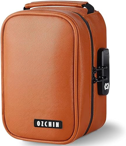OZCHIN Smell Proof Storage Bag with Combination Lock Lunch Bag File Organizer Case Container; Medicine Lock Bag Travel Storage Case (20 x 13 x 10 cm)