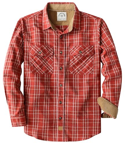 Dubinik® 6 oz Chemise à Carreaux Homme Flanelle Longues Manches Confort