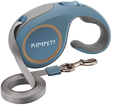 Beowanzk Leine Hund Ausziehbar, Flexi Leine, Schleppleine für Kleine mit Pausensperre, Einhandbremse, Pause, Sperre, 5M (Grau)
