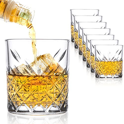 spar-home Whisky Glas Tumbler im Kristall Design I Trinkgläser Set I Timeless Wassergläser I Höhe 9,6 cm, 345 ml (8 Stück), (Spar_2023_15)