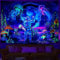 Ulticool – Astronauten Qualle - Glow in the Dark Wandteppich - Schwarzlicht under UV Reaktive Bright Black Neon Light - Blacklight Psychedelisch im Dunkeln Leuchtende Wandtuch - 200 x 150 cm