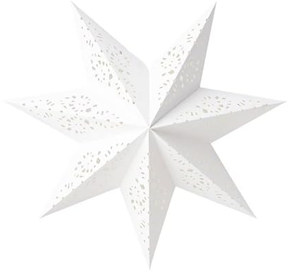STRALA Leuchtenschirm Ikea Fensterdekoration Stern aus Papier/Pappe, Spitze/weiß, 48 cm