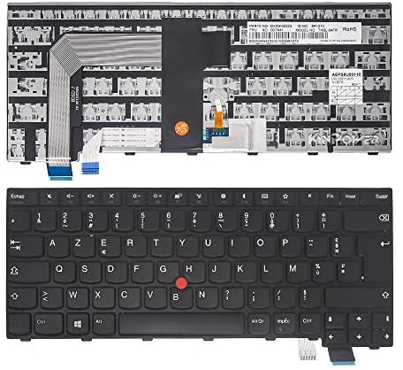 KINPOWER Clavier Azerty Français Compatible avec Lenovo IBM Thinkpad T460S T470S T460P T470P Rétroéclairage