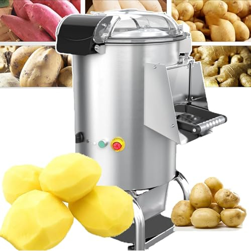 Peladora De Patatas Eléctrica Comercial, Lavadora Peladora De Patatas De Acero Inoxidable, Capacidad: 5 Kg/12 L/Capacidad: 70-100 Kg/h/Pelado Completo En 3 Minutos, Para Taro/batata