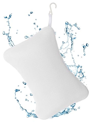 Rapidbok Badewannenkissen mit Saugnäpfen, Nackenkissen Badewanne Weiß, Badekissen für Badewanne mit Saug, Badewannenkissen Nacken Waschbar, Wannenkissen Wasserdicht für Jede Größe Wanne