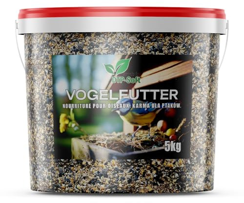 Vogelfutter Streufutter Wildvogelfutter 4 Jahreszeiten Vögel Eimer (5KG)