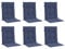 vidaXL Niedriglehner Auflagen 6 STK., Gartenstuhlauflagen mit Bänder, Sitzauflagen Polster für Gartenstuhl, Polsterauflagen, Marineblau Stoff