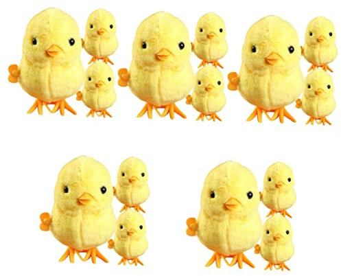 ibasenice 15 STK Velvet Jumping Chicken Hühnchen Uhrwerk Spielzeug Tierspielzeug Riolu-plüsch Mini-plüschtiere Realistische Tierfigur Uhrwerk Spielzeug Für Kinder Uhrwerkspielzeug Plastik