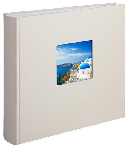1DOT2 Leinen Fotoalbum zum Selbstgestalten im Format 30x30.5 cm hat 120 säurefreien weisse Seiten (200g/m²) ,Fotoalbum zum einkleben Groß, Fotobuch Beige