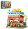Stadt Burgerladen Bausteine Bausatz, 1727 PCS Straßenansicht Burger House Klemmbausteine, Simulierte Architektur BAU Modell Spielzeug für Erwachsene Kinder im Alter von 8+
