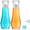 VITVITI Glass Soap Dispenser for Bathroom, 8.8OZ Mouth Wash Container Bottle with Lid Cup, Clear Refillable Liquid Dispenser Decanter for Countertop