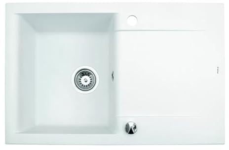 QLS Fregadero 76 x 44 cm con escurridor sifón reversible – Luna Blanco