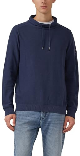 s.Oliver Herren Leichter Pullover mit Snood-Kragen und Logo-Detail Pullover mit Kapuze
