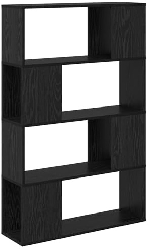 vidaXL Schwarzes Eichen-Unterhaltungszentrum 80X24X124 cm Modernes Holzwerkstoff Regal für Wohnzimmer und Heimkino. Möbel MDF Moderner TV-Ständer zur Medienorganisation.