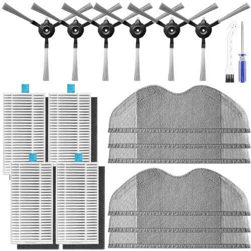 E5 Kit d'accessoires de rechange compatible avec Xiaomi E5/C108/CDZC108/BHR7969EU Robot Aspirateur Pièces de rechange 18 pièces