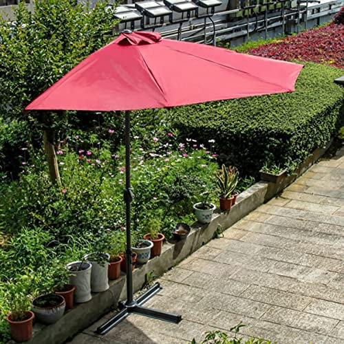 MYUYEE Halbrunder Sonnenschirm für Balkon und Terrasse Kurbel,