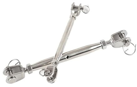 Zpengtai Wire Rope Clamps M5 M6 M8 M10 M12 M14 M16 M20 304 Stainless Steel Marine Sailboat Rigging Screw Closed Body Jaw/Jaw Turnbuckle clip(M6,2pcs)