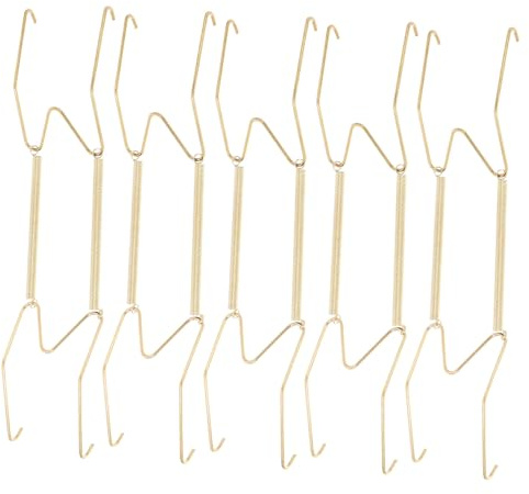 AKOOSY 6pezzi Porta Piatti Acciaio Da Parete Gancio Forma Di w Per Espositore Appendi Piatti Decorativi Resistente e Facile Installazione