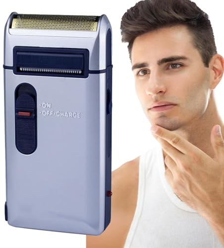 Elektrisch für Herren, elektrisch für Männer - oder Retro-Bartschneider mit 3 W, wiederaufladbar über USB, geometrisches Netz-Design, tragbare Gesichtsreinigung, abnehmbare Gesichtsreinigung für