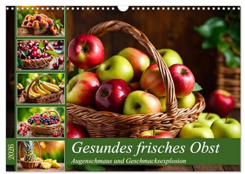 Gesundes frisches Obst (Wandkalender 2026 DIN A3 quer), CALVENDO Monatskalender: Augenschmaus und Geschmacksexplosion Interpretation der KI (CALVENDO Lifestyle)