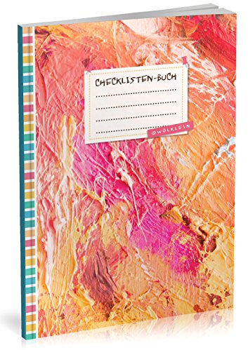 Checklisten-Buch: To Do Listen Planer | Ca. A5 Softcover | 70+ Seiten mit Titel, Datum & Register | Perfekt für Aufgaben zum Abhaken, Leselisten, Packlisten uvm. | Motiv „Dicke Farbe“