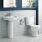 Round Pedestal Basin & Close Coupled Toilet Complete Bathroom Suite Set CS613A