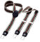 DonDon Hosenträger Herren gestreift beige grün rot schmal 2,5 cm - Extra starke Clips für Anzug - Hosenträger Herren extra stark - Ideal für Männer oder Damen Rockabilly Suspenders
