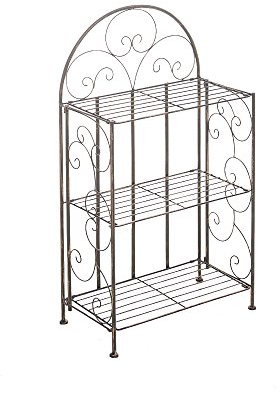 CLP Standregal Rosa im Landhausstil | Klappbares Eisenregal mit 3 Regalebenen erhältlich, Farbe:Bronze