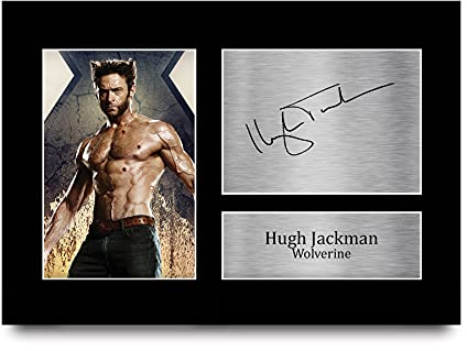 HWC Trading Hugh Jackman A4 Ungerahmt Signiert Gedruckt Autogramme Bild Druck-Fotoanzeige Geschenk Für Wolverine X-Men Filmfans