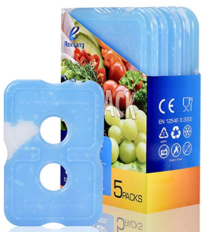 Cold Ice Pack Backstein Wiederverwendbar Langlebig Kühl Schlank Dünn Gefrierpack Kühler für Lunchboxen Tasche Soda Bier Camping (200g, 5er Set)