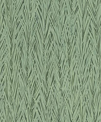 Rasch Tapeten Vliestapete (Botanical) Grün schwarze 10,05 m x 0,53 m Composition 554175
