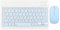 Teclado Y Ratón Inalámbricos, Juego de Teclado Bluetooth de 10 Pulgadas con Carga USB, Teclado Inalámbrico Ultrafino Y Silencioso con Ratón de 1600 dpi para PC, Portátil(Cielo Azul)