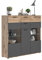 Newroom Highboard Eiche Basalt Grau Sideboard Industrial Modern - 140x134x37 cm (BxHxT) - Kommode Anrichte - [Stanley.Five] Wohnzimmer Wohnstube Büro