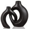 Hohle Keramikvase 2er Set, Weiß Modern Boho Dekor, Nordic Minimalistische Raumdekoration, Geeignet für Esstisch Tafelaufsatz Wohnzimmer Hochzeit Zuhause Esszimmer Büro Dekorationen (Schwarz)