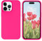 DOMAVER Coque pour iPhone 15 Pro,Silicone Liquide, Case de Téléphone iPhone 15 Pro Doublure Microfibre Antichoc Housse pour iPhone 15 Pro, Rose Fluo