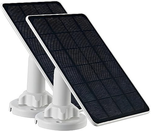 3W Solar Panel for Security Camera with micorUSB/Type-C/DC3513 Three Types of Connectors. IP65 Waterproof, 3m Charging Cable, Compatible with R'ing Spotlight Cam Plus/Pro/Stick up/Baterry/Solar,