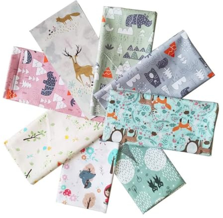 XUJLRL Baumwollstoff Patchwork Stoffe, Stoffe zum Nähen Patchwork Stoff Baumwollstoff Meterware Stoffpaket für DIY Nähmuster Handwerk (8 Stück 40 x 50 cm)