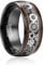 TUNGSTORY Wolfram Ring Herren 10mm Schwarz Steampunk Zahnräder Ring mit Holz Männer Ehering Größe 70(22.3)